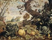 Abraham Bloemaert, Landscape with fruit and vegetables in the foreground